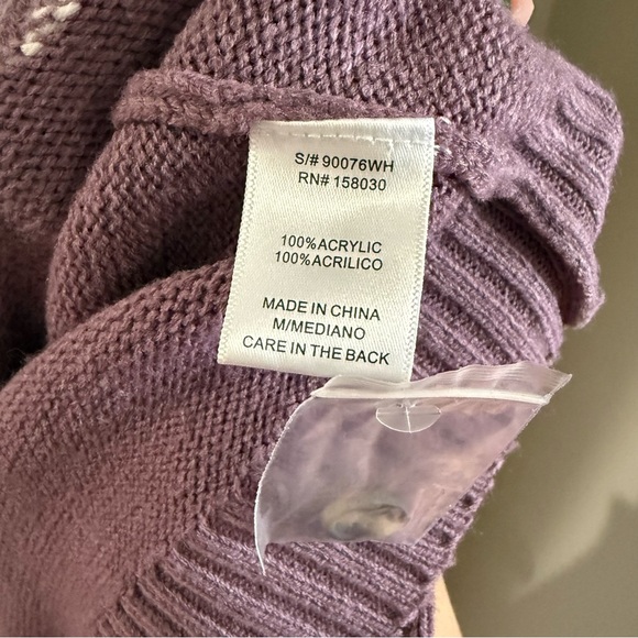 Marigolden Purple Floral Cardigan Sweater - Picture 3 of 3